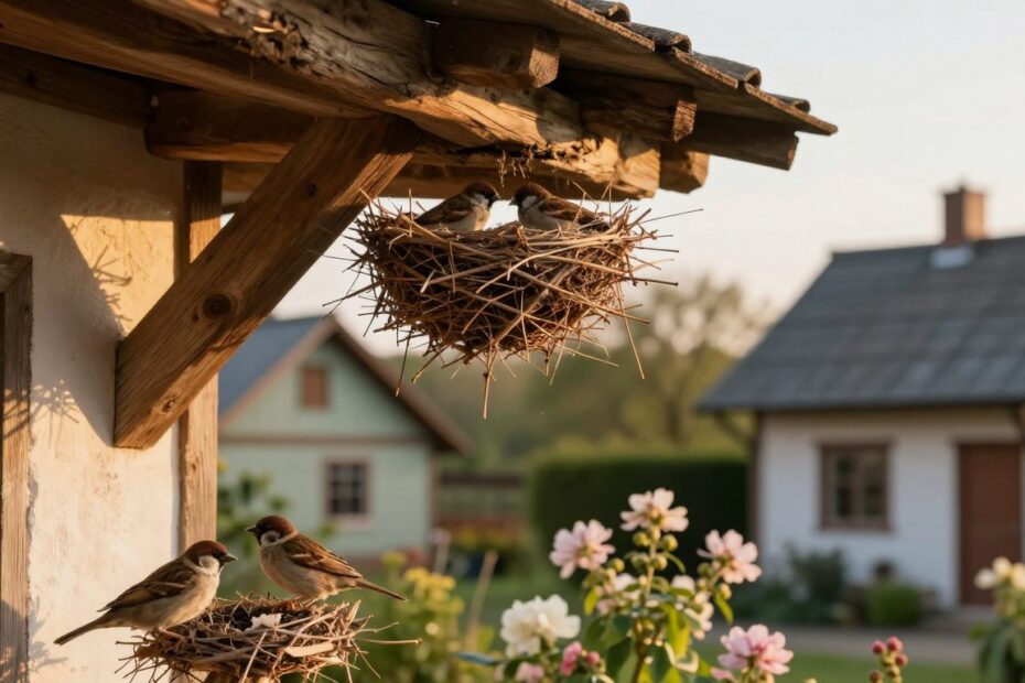 Jakie ptaki robią gniazda pod dachem